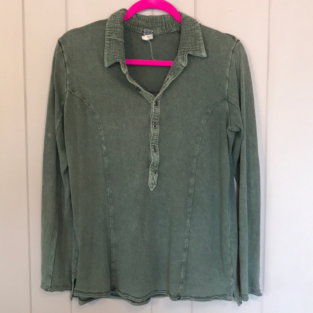 Free People olive blouse